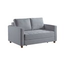 Ver imagem 2 de Sofá Cama Casal Marcelle 2 Lugares 150cm Linho Pé de Madeira - Talento Móveis