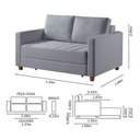 Ver imagem 4 de Sofá Cama Casal Marcelle 2 Lugares 150cm Linho Pé de Madeira - Talento Móveis