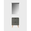 Ver imagem 1 de Gabinete para Banheiro e Espelho com LED 60cm Retro MDF Verde Milano - On Móveis