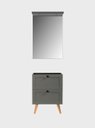 Ver imagem 1 de Gabinete para Banheiro e Espelho com LED 60cm Retro MDF Verde Milano - On Móveis