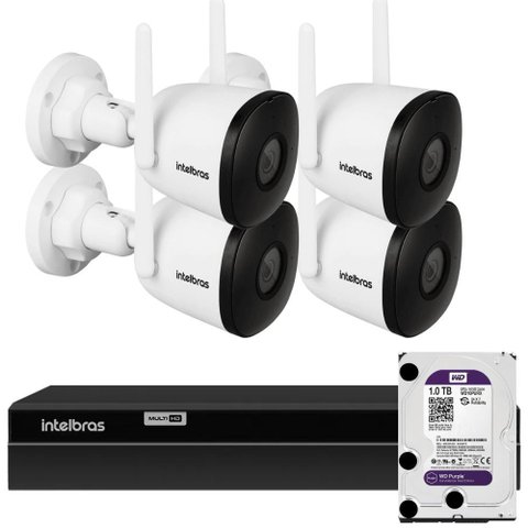 Kit 4 Câmeras Wifi Im5 Sc Full Hd Mic Noturna Intelbras