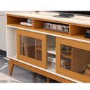 Ver imagem 2 de Rack Vitral para Tvs até 75" Portas em Vidro de Correr Edn Móveis:off White/ Cedro