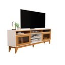 Ver imagem 3 de Rack Vitral para Tvs até 75" Portas em Vidro de Correr Edn Móveis:off White/ Cedro