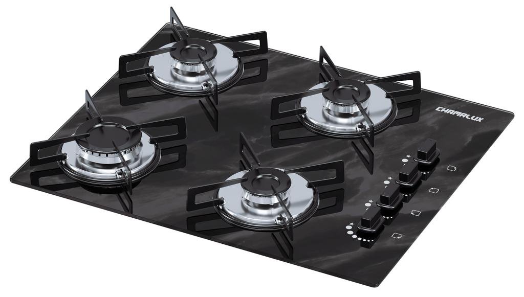 Cooktop 4 Bocas Bivolt Marmore Preto | Chamalux