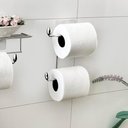 Ver imagem 2 de Suporte para Papel Higiênico Duplo Aço Cromado Fixação Adesiva Parede Utimil
