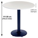 Ver imagem 2 de Mesa Bistrô Ferro Preto 111,50 Cm (alt) Disco Redondo Tampo Mdp Redondo 60 Cm (larg) X 2,50 Cm (alt