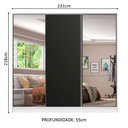 Ver imagem 3 de Guarda-Roupa Casal 100% MDF Madesa Royale 3 Portas de Correr com Espelhos Branco/Preto Cor:Branco/Pr