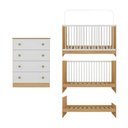 Ver mais imagens de Berço 3 em 1 para Colchão 130x60cm com Cômoda 4 Gavetas Brisa Multimóveis Mp4743 Madeirado/branco