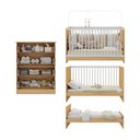 Ver imagem 5 de Berço 3 em 1 para Colchão 130x60cm com Cômoda 4 Gavetas Brisa Multimóveis Mp4743 Madeirado/branco