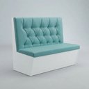 Ver imagem 1 de Poltrona Sofá Booth Prime Verde Tiffany e Branco 1.10m