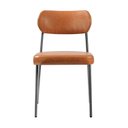Ver imagem 5 de Kit 4 Cadeiras para Sala de Jantar Couro Sintético Design Aço Carbono Lavinia Marrom/Preto