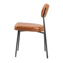 Ver imagem 4 de Kit 4 Cadeiras para Sala de Jantar Couro Sintético Design Aço Carbono Lavinia Marrom/Preto