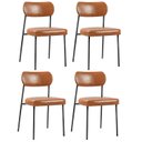 Ver imagem 1 de Kit 4 Cadeiras para Sala de Jantar Couro Sintético Design Aço Carbono Lavinia