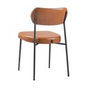 Ver imagem 3 de Kit 4 Cadeiras para Sala de Jantar Couro Sintético Design Aço Carbono Lavinia Marrom/Preto