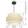 Lustre para Sala de Jantar Vivare Md-4396 Cúpula em Tecido 60cm - 2
