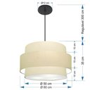 Ver imagem 2 de Lustre para Sala de Jantar Vivare Md-4396 Cúpula em Tecido 60cm