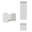 Ver imagem 6 de Quarto de Bebê Completo com Berço Cômoda e Guarda-roupa Doçura Multimóveis Branco