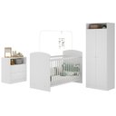 Ver imagem 2 de Quarto de Bebê Completo com Berço Cômoda e Guarda-roupa Doçura Multimóveis Branco