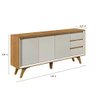 Buffet Vertex 3 Portas Cor:naturalle/off White - 8