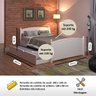 Cama Casal com Cama Auxiliar de Madeira Athenas Totalità - 2