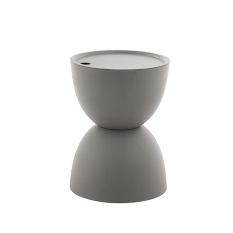 Mesa Lateral de Apoio Minimalista Tempo Rivatti 34 Cm (largura) em Polipropileno Grafite Proteção