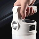 Ver imagem 2 de Luminaria Lanterna Solar 2 Em 1 Gancho Pendurar Duplo Led Portatil Acende Resistente Agua Camping