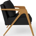 Ver imagem 6 de Poltrona Decorativa Para Sala De Estar Pietra Com Estrutura De Madeira L02 Corano Preto - Lyam