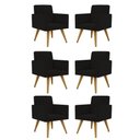 Ver imagem 1 de Kit 6 Poltronas + Namoradeira Poltrona Decorativa Preto