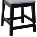 Ver mais imagens de Kit 2 Banquetas Baixa/cadeira Gabi Madeira Maciça Encosto Telinha - Preto - Linho Cinza Mescla Imp.