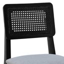 Ver imagem 7 de Kit 2 Banquetas Baixa/cadeira Gabi Madeira Maciça Encosto Telinha - Preto - Linho Cinza Mescla Imp.