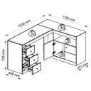 Ver imagem 2 de Mesa de Canto em L Escritório Computador Job Branco Caemmun