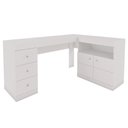 Ver imagem 1 de Mesa de Canto em L Escritório Computador Job Branco Caemmun