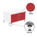 Ver mais imagens de Mapoteca Mont 5 Gavetas 71,3cm x 120,4cm Aço Branco/Vermelho
