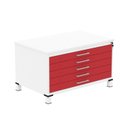 Ver imagem 2 de Mapoteca Mont 5 Gavetas 71,3cm x 120,4cm Aço Branco/Vermelho