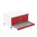 Ver imagem 4 de Mapoteca Mont 5 Gavetas 71,3cm x 120,4cm Aço Branco/Vermelho