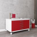 Ver imagem 1 de Mapoteca Mont 5 Gavetas 71,3cm x 120,4cm Aço Branco/Vermelho