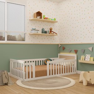 Cama Montessoriana Solteiro com Led Giulia Rattan Casatema MadeiraOriginals