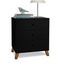 Ver imagem 3 de Mesa de Cabeceira 3 Gavetas Preto