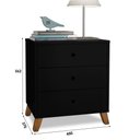 Ver imagem 2 de Mesa de Cabeceira 3 Gavetas Preto