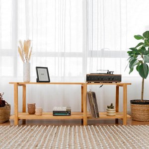 Rack Laguna 150cm 2 Prat 52,6ax150lx42p em Madeira Cor Mel