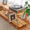 Ver imagem 4 de Rack Laguna 150cm 2 Prat 52,6ax150lx42p em Madeira Cor Mel