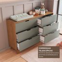 Ver imagem 5 de Cômoda para Quarto Infantil 6 Gavetas 100% MDF Alice Yescasa Marrom/Verti/Castanho