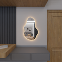 Ver imagem 2 de Espelho Orgânico Decorativo Lapidado com Led 90x60 Cm E03 para Sala, Quarto, Banheiro, 3000k 220v