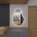 Ver imagem 1 de Espelho Orgânico Decorativo Lapidado com Led 90x60 Cm E03 para Sala, Quarto, Banheiro, 3000k 220v