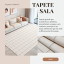 Ver imagem 4 de Tapete Sala Quarto Xadrez Terroso Decorativo Antiderrapante 2,00m X 3,00m Moderno Bege