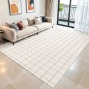 Ver imagem 2 de Tapete Sala Quarto Xadrez Terroso Decorativo Antiderrapante 2,00m X 3,00m Moderno Bege