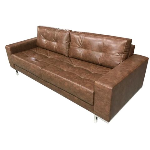 Sofa Fashion Courino Marrom Base Cromada 1,60 Mt (larg) - 51742