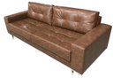 Ver imagem 1 de Sofa Fashion Courino Marrom Base Cromada 1,60 Mt (larg) - 51742