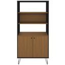 Ver imagem 6 de Estante Livreiro Decorativa 2 Portas Industrial Lit A06 Freijó/preto - Mpozenato