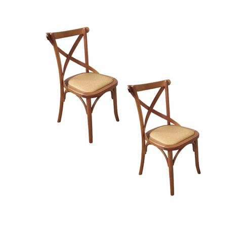 Kit 02 Cadeiras Katrina Assento Rattan Sintético Mel